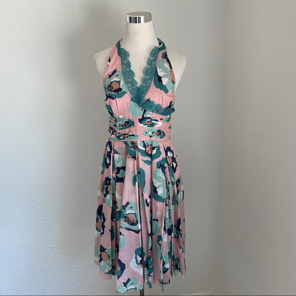 Catherine Malandrino Pink Cotton Floral Halter 12